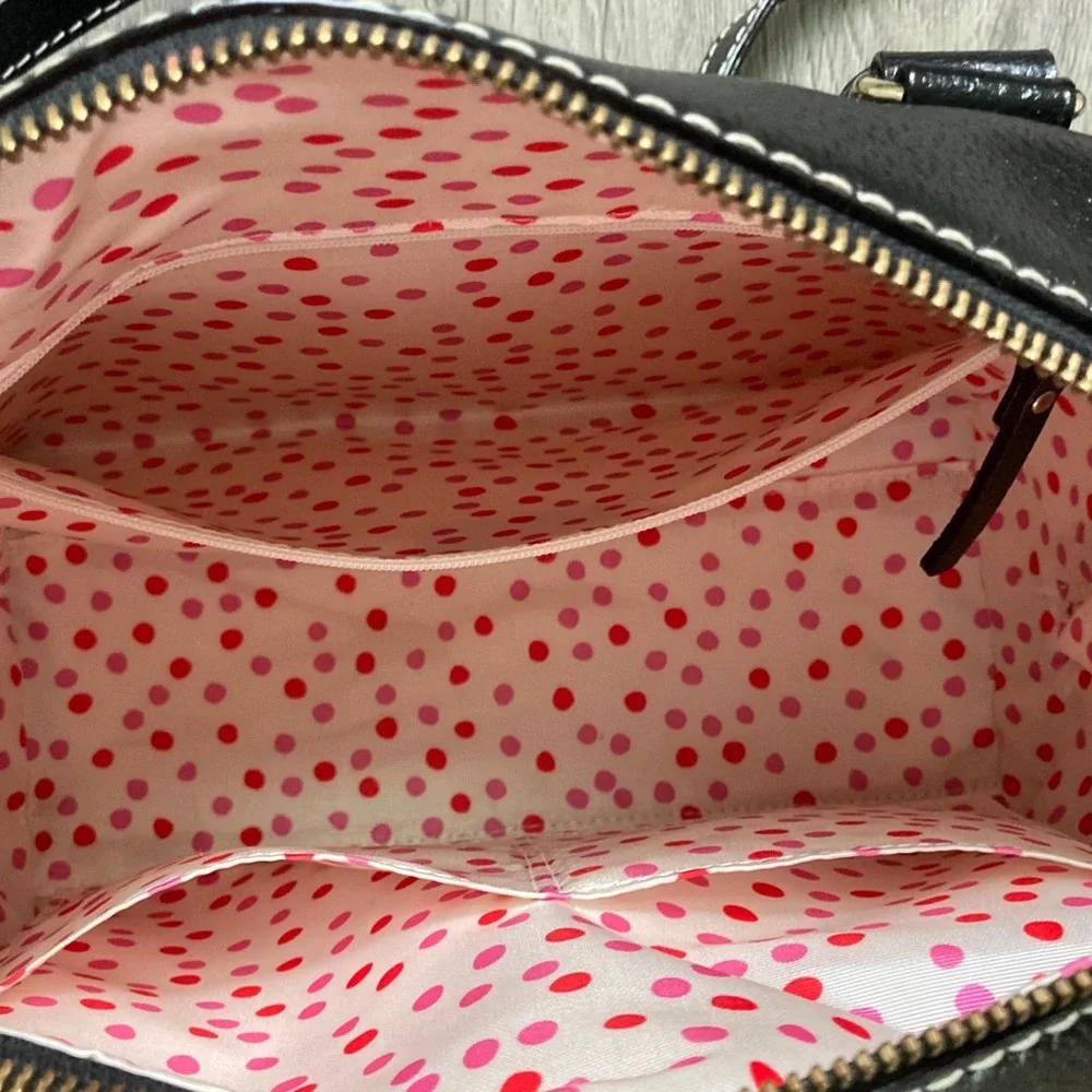 Kate Spade Black Leather Satchel Crossbody Bag